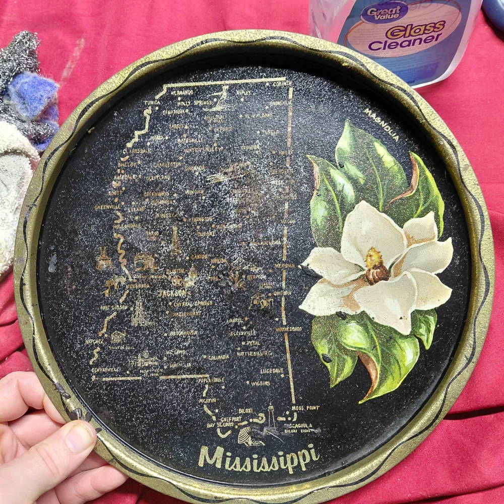60’s vintage retro state souvenir tin plate Mississippi 11